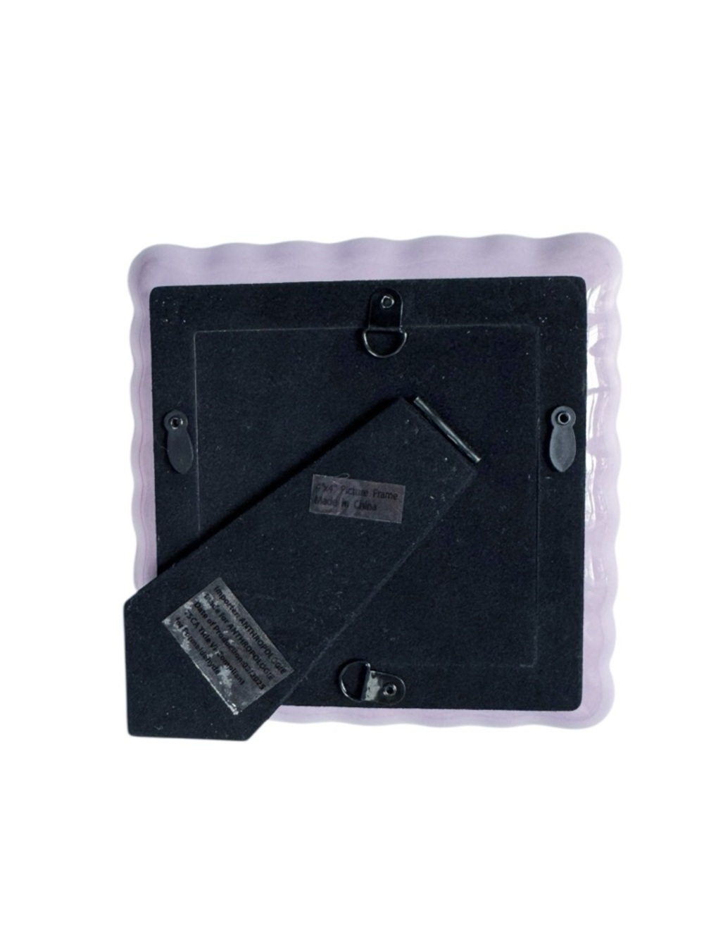 Maeve Scalloped Stoneware Picture Frame in Purple | 4 x 4 NWOT - Picture 4 of 5